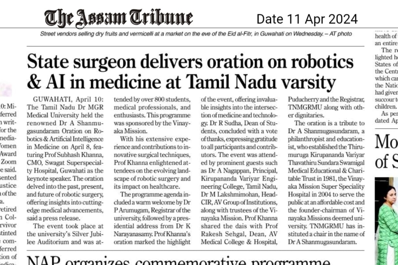 Delivered oration on robotics & AI in Medicine