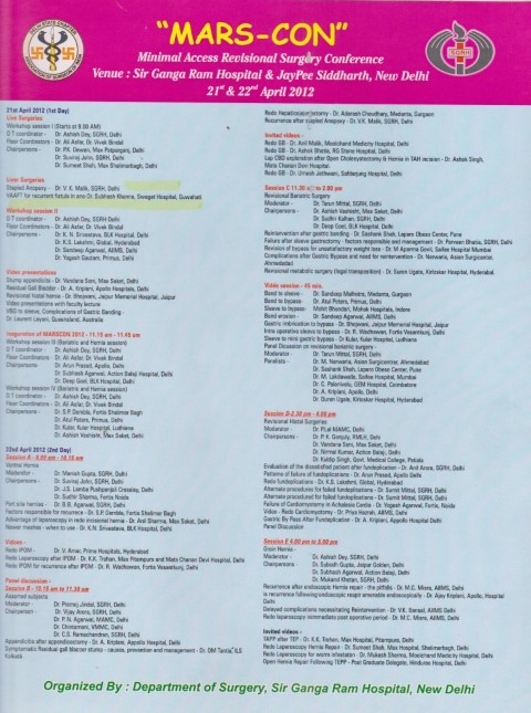 Sir Ganga Ram Hospital Faculty For Live Surgery Dr Subhash Khanna