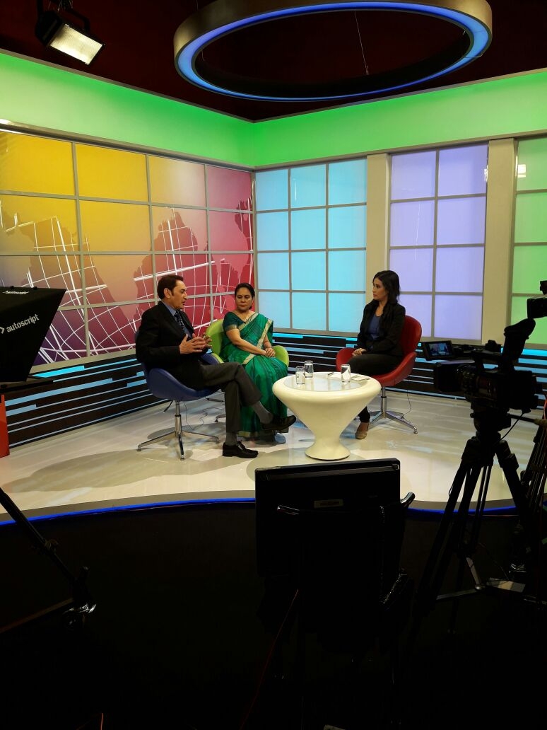 The CMD gastro surgeon Prof Subhash Khanna and Director admin and ENT surgeon Prof Mrs Swagata Khanna appear in News 18 TV channel