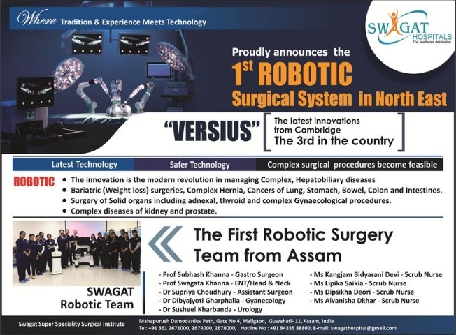 Swagat Hospital started robotic surgery 1st in the North East India