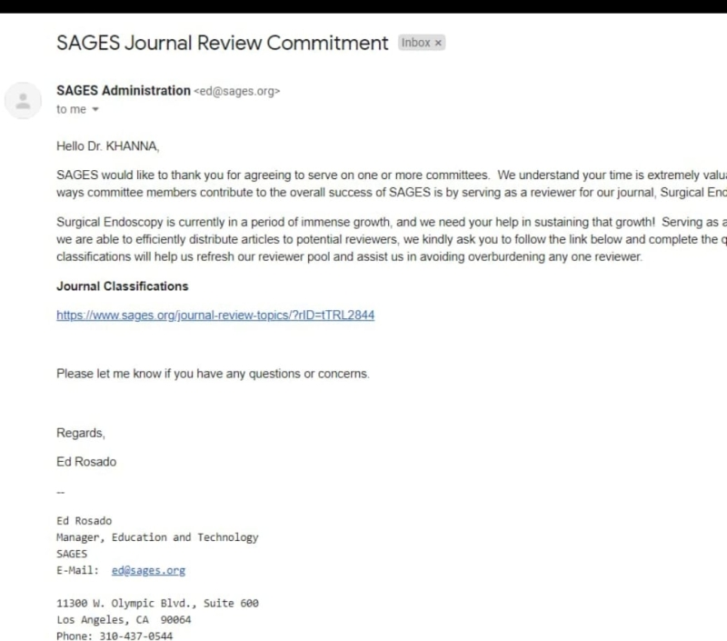 Selected on the review board  of the journal of 